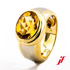 Ring Band Ring 585/14K Yellow Gold White Gold 1 Citrine Approx. 2,5 CT Size 54,5