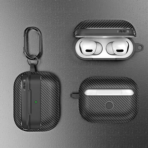 Case For Apple Airpods 1/2/Pro/3rd/4th Carbon Fibre Texture Shockproof Cover - Picture 1 of 14