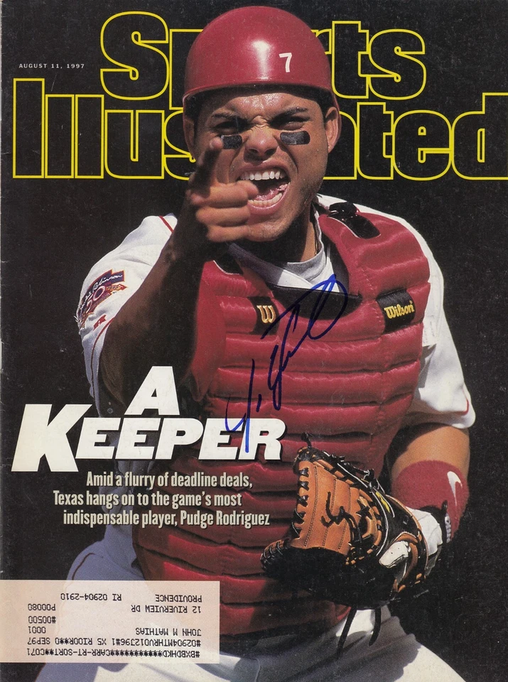 Autógrafo firmado por Ivan Pudge Rodríguez 1997 Sports Illustrated SI de los Texas Rangers Foto 1 de 1