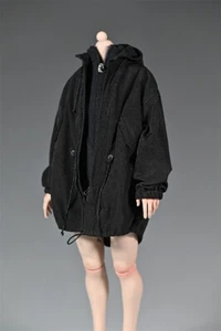 Black Casual Coat Tops Clothes 1:6 Scale for 12" Female Figure Body Toys - Picture 1 of 19