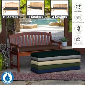Garden Bench Cushion Outdoor Waterproof Fabric 2 3 4 Seater Furniture Seat Pads - Picture 1 of 49