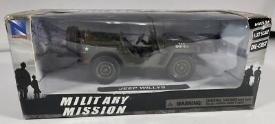 New Ray 1/32 Diecast Model Car Jeep Willys U.S.A. Army Green Military Mission - Image 1 of 4