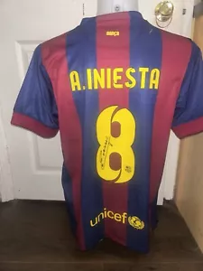 Andres Iniesta signed Barcelona 2014/15 Home Shirt *private signing*COA - Bild 1 von 5