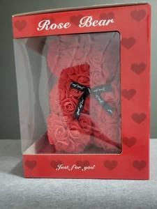 Rose Flower Teddy Bear 9” Red - Bild 1 von 4