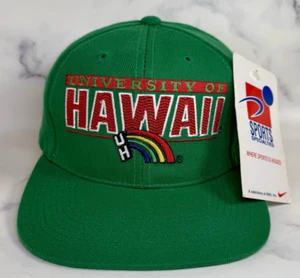 Vtg University of Hawaii Rainbow Warriors Snapback Hat Sports Specialties NWT - Picture 1 of 13