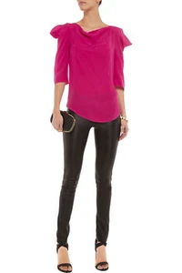 VIVIENNE WESTWOOD Titan pink silk cowl neck drape sleeve top blouse party 42 10 - Picture 1 of 12