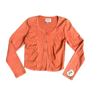 Colorful Planet Peach Long Sleeve Button Down Jacket Top Girls XL 14/16 NWT - Picture 1 of 5