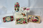 Victorian Die Cut Cards Dance Visiting Calling Trade Floral Birds Embossed
