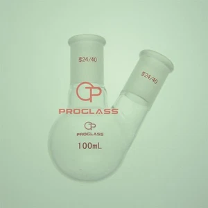 Lab 2 Necks Round Bottom Boiling Flask 100mL,24/40 Joints - Imagen 1 de 1
