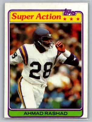 1981 Topps Football #457 Ahmad Rashad Super Action Minnesota Vikings - Image 1 of 2