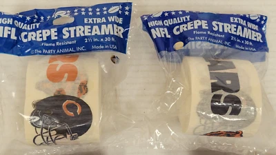NFL Chicago Bears CREPE STREAMERS, NEW (Lot of 2 rolls) - Image 1 of 2