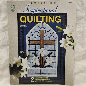 Inspirational Quilting 2 Appliqued Stained Glass Quilt Patterns Rare 1999 Vtg - Picture 1 of 24