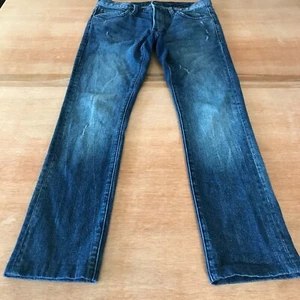 Pantalones de mezclilla John Varvatos para hombre 29x26 azules tiro bajo desgastados lavado medio elástico - Imagen 1 de 13