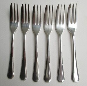 Good Set of 6 Vintage Silver Plated Cake or Pastry Forks c.1950's