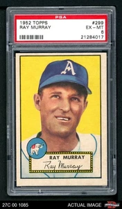 1952 Topps #299 Ray Murray Athletics SHORT-PRINT PSA 6 - EX/MT - Picture 1 of 2