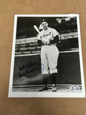 L@@K Hank Greenberg Detroit Tigers Baseball Autographed Signed 8x10 Photo BAS - Image 1 of 4