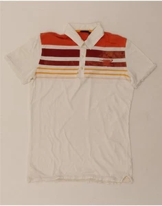 LEE Mens Polo Shirt Large White Striped Cotton NF05 - Picture 1 of 3