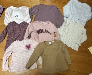 Zara Gap Lot Of Tops Girls 3-4 Years Long Sleeve Shirts 8 tops total - Picture 1 of 8