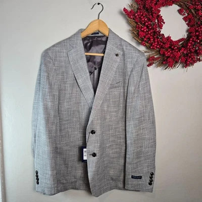 Peter Millar Crown Crafted Nova Basketweave Wool Soft Jacket Men's 42 Gale Grey - Image 1 of 4