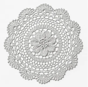 Vintage 1940er Häkel Strick Deckchen Muster IRISCHE SPITZE BLUMEN klein 8-10" - Bild 1 von 1
