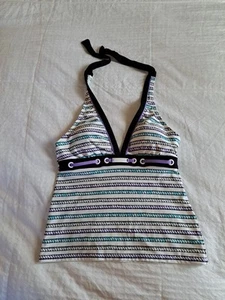 Nautica Tankini Top Womens 6 Halter Lightly Padded Multicolored Nautical Stripe - Picture 1 of 5
