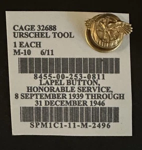 WW2 Ruptured Duck Honorable Discharge Button Lapel Button - Picture 1 of 2
