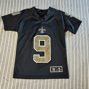 Maglia New Orleans Saints Youth S nera manica corta Drew Brees #9 calcio NFL - Foto 1 di 5