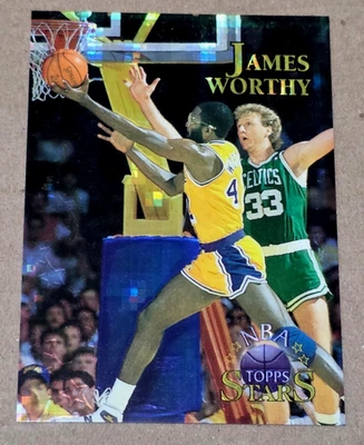 1996 Topps Stars #50 James Worthy Finest Atomic Refractor - Lakers Foto 1 de 2