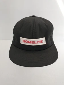 Vintage Homelite Hat Cap Snap Back Black patch Truckers Hat Made In USA - Picture 1 of 11