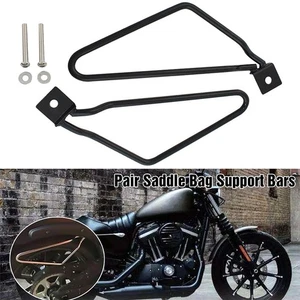 Sturdy Highway Saddlebag Support Bars Mount Bracket Black For Suzuki S40 - Picture 1 of 7