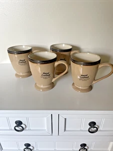 Lot of 4 NWT Pfaltzgraff Catalina Coffee Mugs Cups Tan Brown Cream Discontinued - Picture 1 of 11