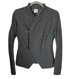 Cabi Gray Moto Zip Fitted Blazer w/ Stretch Gray Women's Size XS - Picture 1 of 11