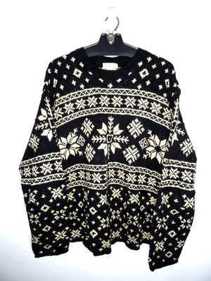 Suéter de lã vintage J Crew XL masculino anos 90 feriado Natal nórdico malha Fair Isle - Imagem 1 de 4
