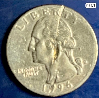 1996-D Washington Quarter Error Die Crack front/back - Image 1 of 2