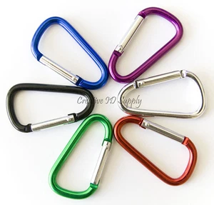 LOT 6 PCS ALUMINUM CARABINER BELT CLIP 1-7/8" KEY CHAIN NEW - 6 COLOR AVAILABLE - Picture 1 of 8