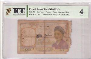 1932  French Indo-China 1 Piastre  Pick# 52