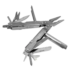 SOG POWER LOCK S60 Military, Silver, with leather sheath Limited Japan - Picture 1 of 12