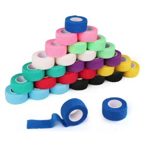 10 x Pflasterverband, Fingerpflaster, Kohäsiv- 2,5cm x4,5 m- BLAU - Bild 1 von 3
