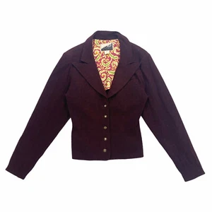 Kenzo City Women's Blazer Jacket | Vintage High End Designer Stretchy Wool Red - Picture 1 of 6