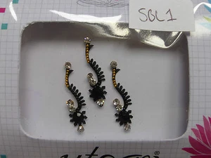 Beautiful Quality Faux Crystal Indian Bindi * Black (2015-APR) - Picture 1 of 19