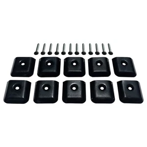 (10) Black RV Camper Trailer Flat End Cap for Vinyl Trim Molding 1" and Screws - Bild 1 von 2