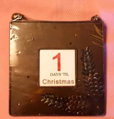 Christmas Photo Picture Frame Bronze Pine Cone 12-Days Advent Calendar Sign New - Image 1 of 4