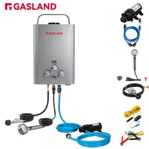 GASLAND 8L Caravan Gas Water Heater & 6L Pump Kit LPG Propane Instant Hot System - Picture 1 of 21