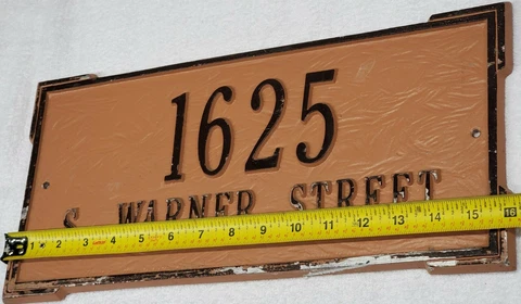 Vintage Cast Iron Victorian Plaque Decorative Sign Embossed Heavy 16" L by 7" W Cover