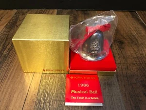 1986 Kirk Stieff Musical Christmas Bell w Orig. Box O'Tannenbaum Decor - Picture 1 of 6