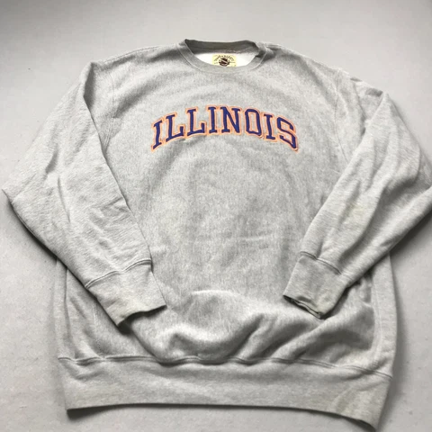 Illinois Fighting Illini Sweatshirt Mens XL Gray Crewneck Fleece Pullover NCAA Cover