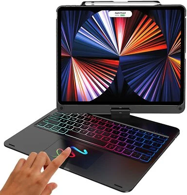 Touchpad Backlit Keyboard Case For iPad 7/8/9th/10th Gen Air 3 4 5 Pro 11" 12.9" - Image 1 of 4
