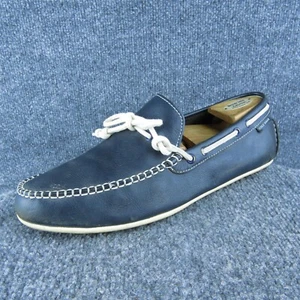 Scarpa da barca uomo Cole Haan Driving Moc taglia 10,5 blu medio in pelle stringata - Foto 1 di 10