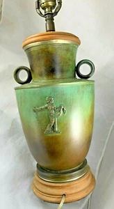 Vintage Patinated Bronze Lamp - Art Deco Figures - SvM Handarbete Style - Picture 1 of 8