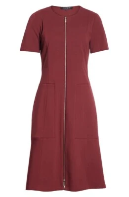 Nuevo con etiquetas Vestido Lafayette 148 New York Sonya en Brandywine Elástico Ponte Cremallera Frontal 2 Foto 1 de 4